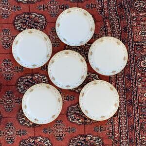 Set of‎ 6 Oscar de La Renta Petite Bone China Temptations 8" Plates FLAWLESS